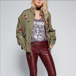 NWOT Free People Slouchy Grunge Military Jacket